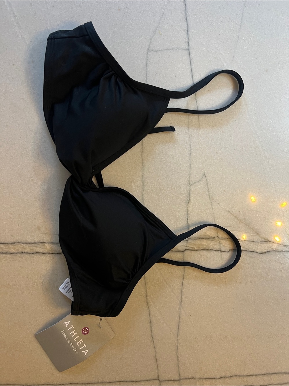 Athleta Black Minimalist Bralette Bikini Top